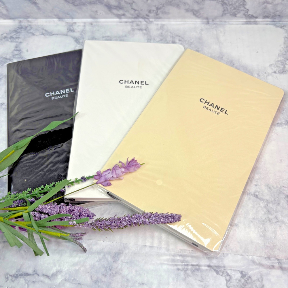 3 Chanel Beauty Notebook Authentic Journal BLACK WHITE BEIGE School Teacher Gift